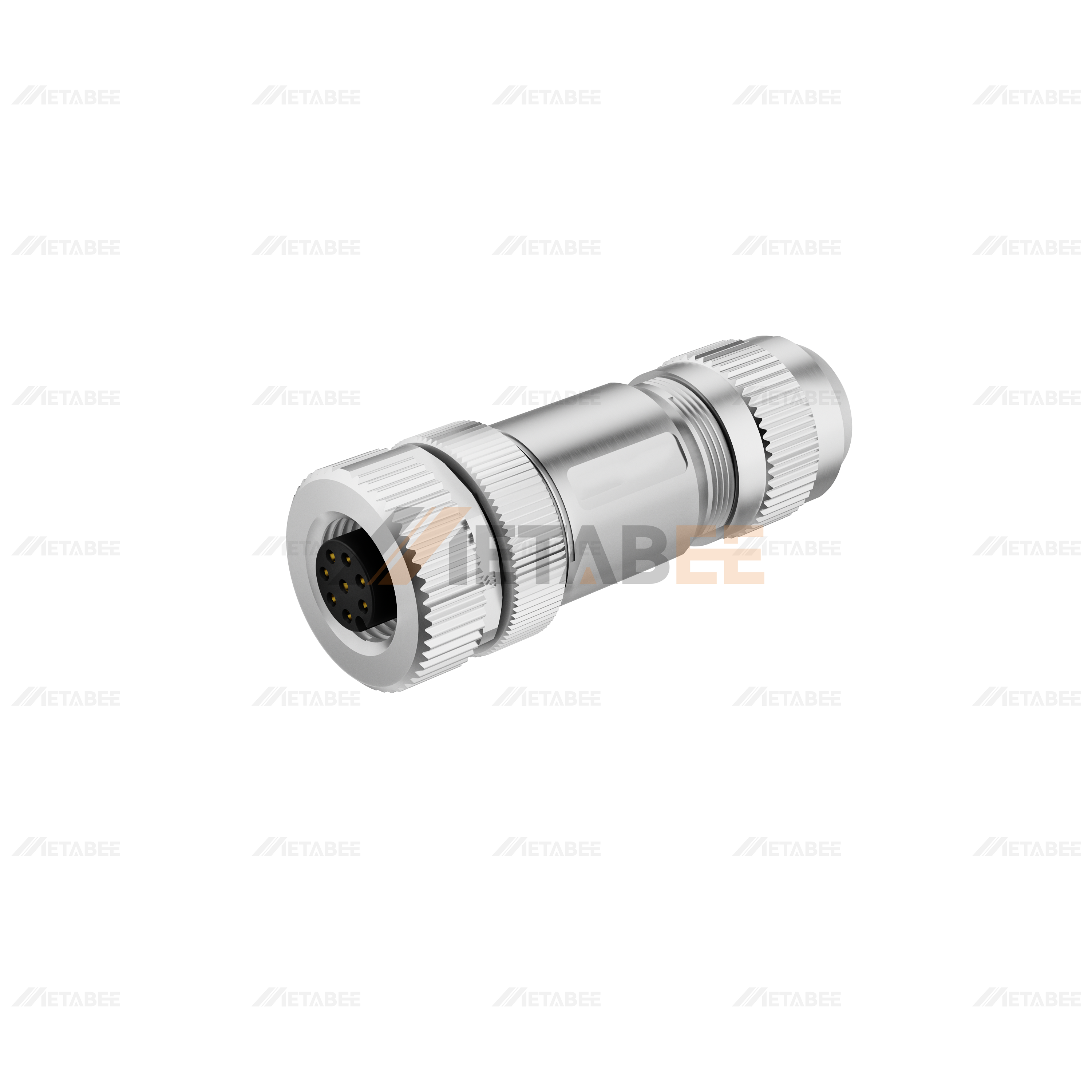 M12 Female Straight Shielded Screw Joint Connector