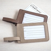 Étiquette de bagage vierge en similicuir gravée au laser, étiquette de valise de voyage personnalisée étanche avec logo sur mesure, 8 couleurs, vente en gros