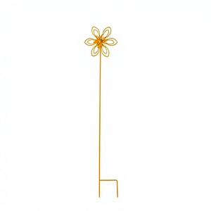 Estaca Decorativa de Metal para Jardín, Hecha a Mano, Resistente a la Intemperie, para Césped, Jardín o Patio, Color Amarillo - Product Image 1
