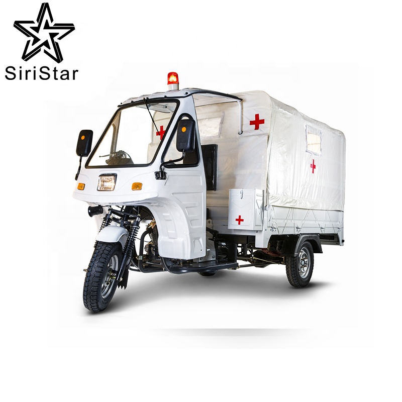 High quality cheap motorcycle semi-closed cabin Ambulance/Simple Medical Ambulance Tricycle for medical