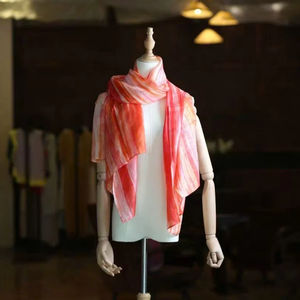 Écharpe d'hiver pour femme, collection export textile, lin et soie, 70x180cm, jacquard tissé, chaude, avec impression sérigraphique - Product Image 1