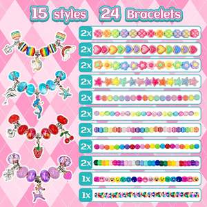 Özel 24'lü Sihirli Değnek Charm Bileklik Takı Yapımı Seti Çocuklar İçin Kendin Yap Boncuk El Sanatları Takı Seti Kız Çocukları Doğum Günü Partisi Hediyeleri - Product Image 4