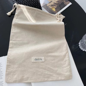 Bolsa de Algodón Muselina Orgánica Ecológica Personalizada BSCI, Bolsa de Tela de Calicó Natural Promocional con Cordón y Logotipo Impreso - Product Image 4