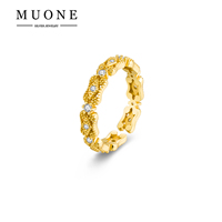 Bague en or 18 carats avec zircon de style rétro pour femmes, argent sterling 925, bagues minimalistes, bijoux fins de créateur personnalisés pour cadeau