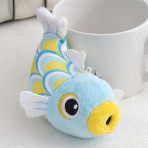 Feng Shui ตุ๊กตาน่ารักนำโชคน่ารักพวงกุญแจปลาคาร์พปลาตุ๊กตาผ้าปลาคราฟจี้เสน่ห์ตุ๊กตาสัตว์ยัดไส้ - Product Image 6