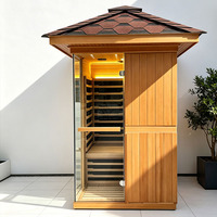 Saunas électriques modernes à vapeur sèche pour l'extérieur, 2 à 4 personnes, en bois massif de pruche traditionnel, sur mesure