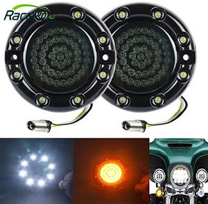 RACEPRO-Feux de Moto avec Faisceau Infini de <span class=keywords><strong>1</strong></span>/4 Pouces, Clignotants Avant et Arrière à LED avec Anneau Lumineux LED pour <span class=keywords><strong>Harley</strong></span> Davidson - Product Image 2
