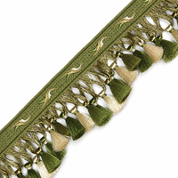 Frange à pompons brodée, accessoire textile pour rideaux, oreillers, chemins de table, décoration de couture domestique