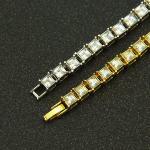 Pulsera cuadrada de una sola fila estilo hip-hop para hombre, pulsera personalizada estilo punk para discoteca, joyería de pulsera. - Product Image 3