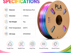 Factory Wholesale Moulding Silk <b>Rainbow</b> PLA 1.75mm Gradient Color 3D Printer Filament Macaron Ice Cream Series Bambu <b>Lab</b> OEM - Product Image 5