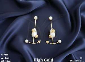 Boucles d'oreilles de fête de style fusion antique avec un design fantaisie et un polissage or de haute qualité, idéales pour les fonctions festives, les mariages et les occasions élégantes - Product Image 5