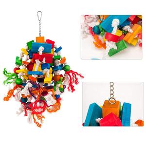 Fournitures <span class=keywords><strong>de</strong></span> <span class=keywords><strong>perroquet</strong></span> en coton écologique Jouets d'oiseaux suspendus sur corde en bois <span class=keywords><strong>pour</strong></span> jouer aux oiseaux - Product Image 3