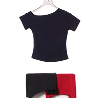Nouveau T-shirt asymétrique court et décontracté à épaules dénudées pour femme – Top court d'été basique pour le quotidien