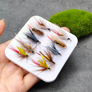 Ensemble de leurres de pêche à <span class=keywords><strong>la</strong></span> mouche <span class=keywords><strong>truite</strong></span> et bar 10 pièces mouche humide (appâts artificiels) - Product Image 4