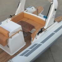 Hypalon Sport Cabine Cruiser Rigide Passager Fibre De Verre Coque Plancher Aéroglisseur Canoë Nervure Bateau Gonflable Bateau De Pêche