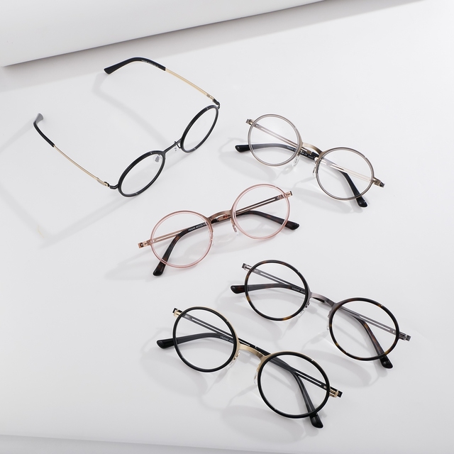 Retro Round Metal Optical Frame for Women Japanese Kawaii Prescription Glasses Frame Aesthetic Spectacles