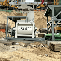 Bétonnière à double arbre à rotation forcée JS1000 |   Centrale de Béton Prête à l'Emploi Industrielle de 1000L, Machine de Malaxage