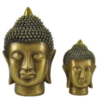 Dekorasi Rumah Fiberglass Buddha Patung Agama Patung Resin Kepala Buddha