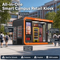 Station de services communautaires intelligente préfabriquée, kiosque de vente au détail sans personnel, distributeur automatique modulaire extérieur, OEM Smart City