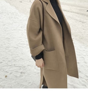 Hot <strong>Sale</strong> <strong>Ladies</strong> Long Blend Wool Overcoat <strong>Camel</strong> Winter Wool Pea <strong>Coat</strong> Trench <strong>Coats</strong> Womens Wool Wrap <strong>Coat</strong> - Product Image 2