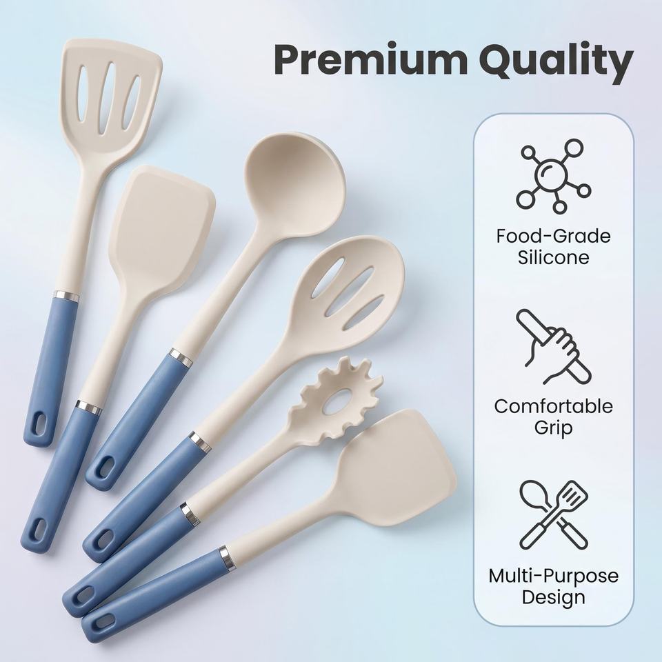 Wholesale Premium Kitchen Utensils Set Non-Stick Silicone Cooking Tools ...