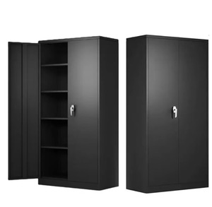 Armario Metálico de Almacenamiento de 2 Puertas de Acero, Armarios Metálicos de Almacenamiento para Garaje, Armario Metálico con Cerradura para Hotel, Apartamento, Oficina en Casa - Product Image 1