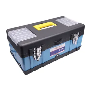 19 Inch Multifunctional Double Layer-Stainless Steel Tool Box Plastic Portable Organizer Box