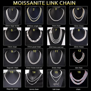 Chaînes en argent Hip Hop à prix d'usine XG, chaînes en argent massif 925 plaqué <span class=keywords><strong>or</strong></span> pour hommes et femmes, bijoux fins, colliers en moissanite - Product Image 5