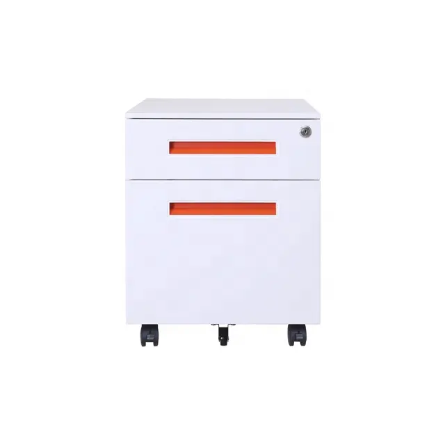 Hot seller office equipment metal movable small divider 2 drawer filing cabinet under desk with lock storage