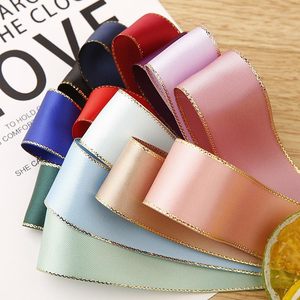 Trend Top Sell Custom 1inch Double Side Floral Polyester Gold Yarn Edged Satin <b>Ribbon</b> Spool 100yards/roll Valentine's Day Gift - Product Image 6