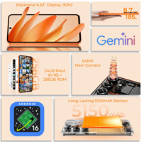 Teléfono Inteligente Oukitel C26, 6+128 GB, Pantalla de 6.6 Pulgadas y 90 Hz, Doble SIM, Desbloqueado, BT5.0, Android 16, Octa Core, Teléfono Móvil Inteligente con IA