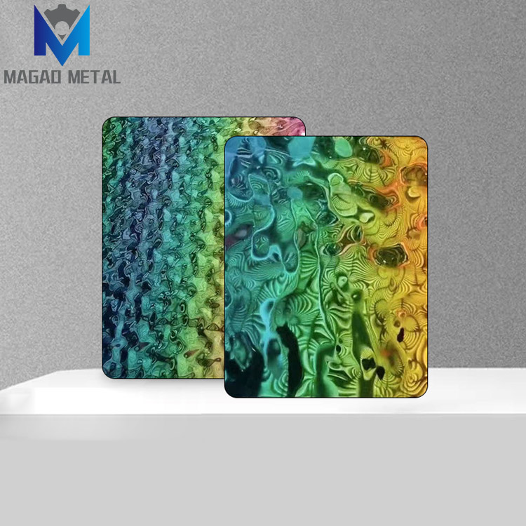 Лист, заводская цена, красочная волнистая нержавеющая сталь для украшения стен гостиничного клуба, стальная пластина на заказ более 20 лет