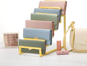 Estante de exhibición de tienda minorista moderno, paquete de 2, organizador de monedero de Metal dorado, soporte de billetera ecológico para Boutique de hogar - Product Image 4