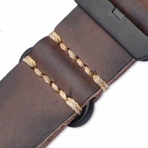 20mm 22mm 24mm Zulu <span class=keywords><strong>NATO</strong></span> Vintage Fait Main En <span class=keywords><strong>Cuir</strong></span> Pleine fleur <span class=keywords><strong>Bracelet</strong></span> de Montre - Product Image 6