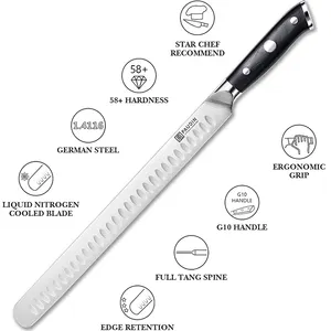 12 inch phi lê dao siêu sắc nét Đức thép h14116 với phí bảo hiểm G10 xử lý ham dao dao nhà bếp