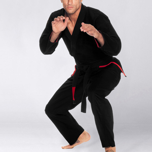 Karate Gi Set Adult Cotton Karate Uniform Mens Jacket Pants Belt Included White Black Blue <b>Red</b> Lightweight Student - Product Image 3