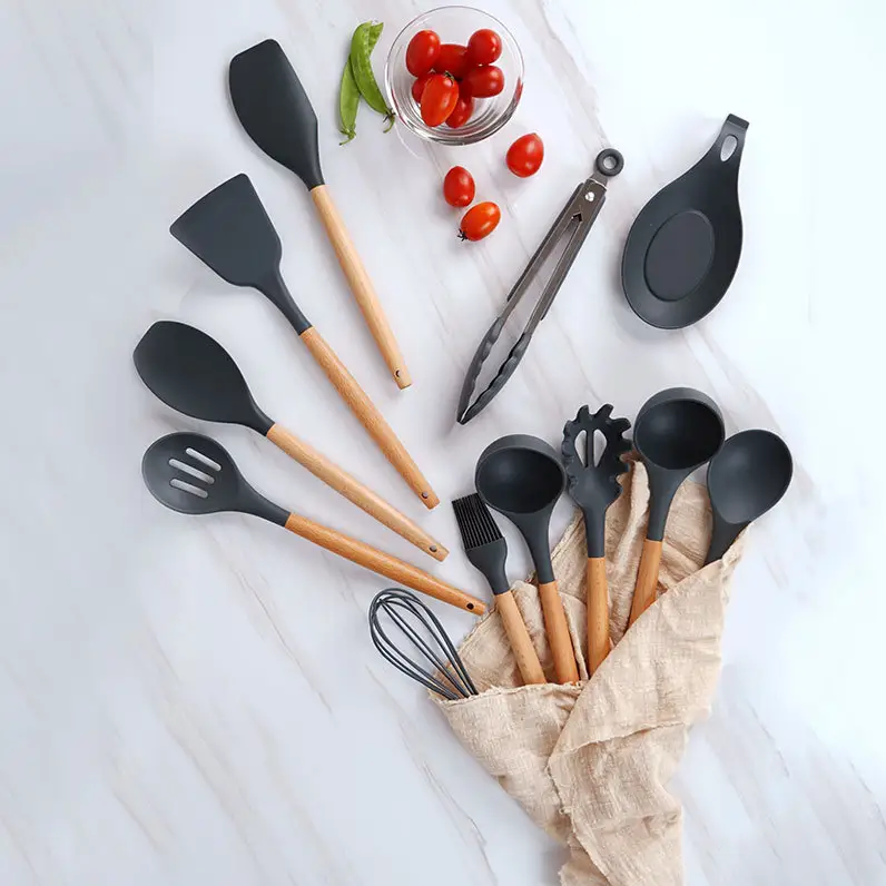 Hittebestendige Kookgerei Set Gemakkelijk Te Schoon Bpa Gratis Keukengerei Set Voor Koken