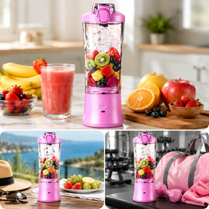 Mixeur Portable de Voyage 2-en-1 pour Voiture et Camping-Car, Grande Capacité 600ml, Rechargeable USB, Modes Mixage et Pulse - Product Image 2