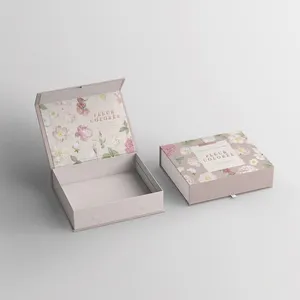 Custom Rigid Foldable Cardboard Magnetic Packaging Collapsible Flat Fold Folding Packaging Hat Shoe Sock Gift Box With Ribbon