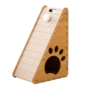 Rascador y Cama para Gatos Integrados, Casa Triangular Grande de Fieltro para Gatos, Uso en las Cuatro Estaciones - Product Image 5