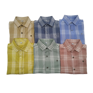 Robe à <span class=keywords><strong>carreaux</strong></span> en coton pour garçon, tenue décontractée à manches courtes, chemises pour enfants, printemps, - Product Image 2