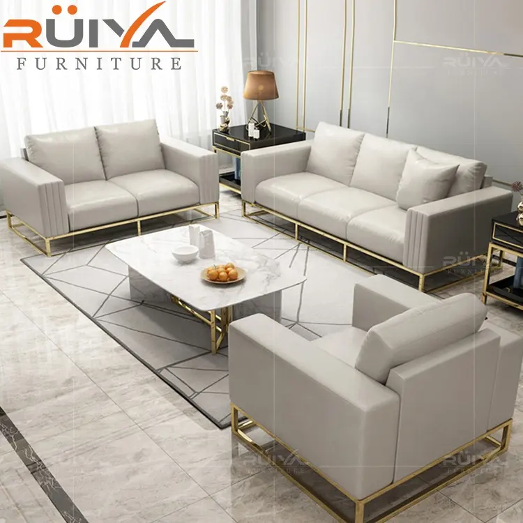 Moderne luxuriöse arabische Sofa garnituren für Wohnzimmer modern 1 2 3 mit goldenem Rahmen