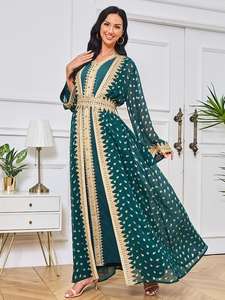 Vestido Cardigan Musulmán de Dubái para Mujer, Abayas Elegantes, Ropa Islámica Árabe de Turquía, Túnica Caftán, Vestido de Noche para Fiesta Saudí - Product Image 5