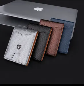 Baellerry PU Da RFID Chặn Slim Wallet Minimalist Chủ Thẻ Với Tiền Clip Cho Nam Giới