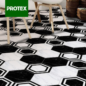 Planches de sol en <span class=keywords><strong>vinyle</strong></span> PVC à coller Protex, motif <span class=keywords><strong>hexagonal</strong></span> en pierre - Product Image 1