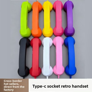 Combiné téléphonique rétro de type C à branchement direct pour <span class=keywords><strong>téléphone</strong></span> <span class=keywords><strong>fixe</strong></span>, avec prise <span class=keywords><strong>casque</strong></span> USB-C - Product Image 6