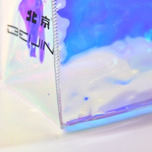 Sacs fourre-tout en PVC holographique transparent à logo personnalisé de grande capacité avec poignées Marque LUOYI Modèle SD-524 - Product Image 5