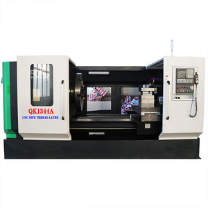 เครื่องกลึงเกลียวท่อ CNC แบบแกนเดี่ยวแนวนอนรุ่น QK1344 สำหรับงานหนัก ขนาดรูทะลุ 130 มม. พร้อมหัวจับไฮดรอลิก - Product Image 1