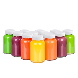 2oz Empty Round Pet Shot Plastic Bottles for Fresh Juice with Plastic <b>Tamper</b> Evident Lid 60ml Plastic Shot Bottles for Juice - Product Image 1