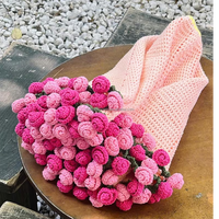 2025 produk baru buket rajutan mawar selimut bunga buatan tangan romantis mawar hadiah liburan untuk nenek ibu hadiah adik